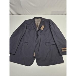 Prontomoda Suit Jacket Mens 50L Big Tall Navy Merino Wool Super 140s 2B NWT